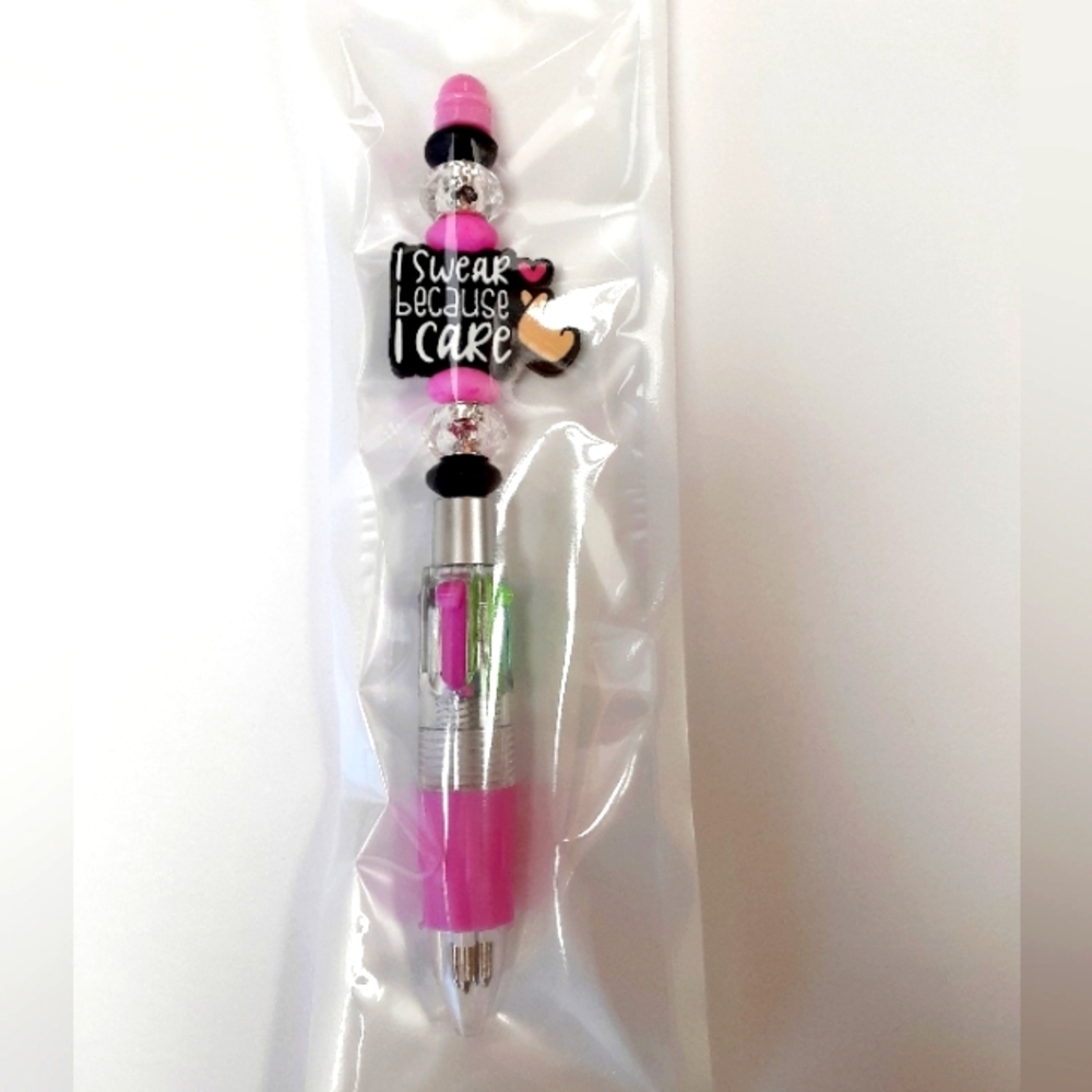I Swear Because I Care Beadable Pen - Multicolor
